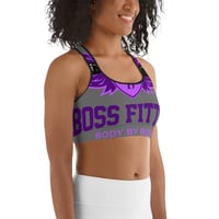 Image 2 of BOSSFITTED Purple and Grey Sports Bra