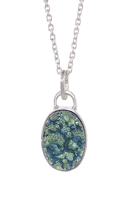 Image of Green Druzy Oval Necklace