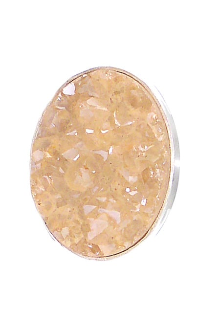 Image of Peach Druzy Oval Ring