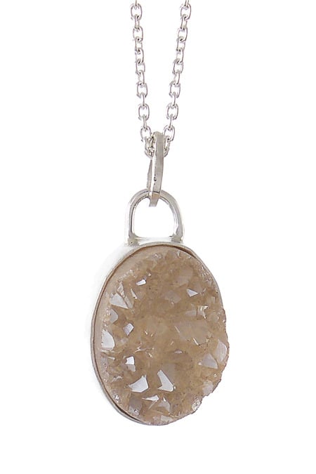 Image of Peach Druzy Oval Necklace