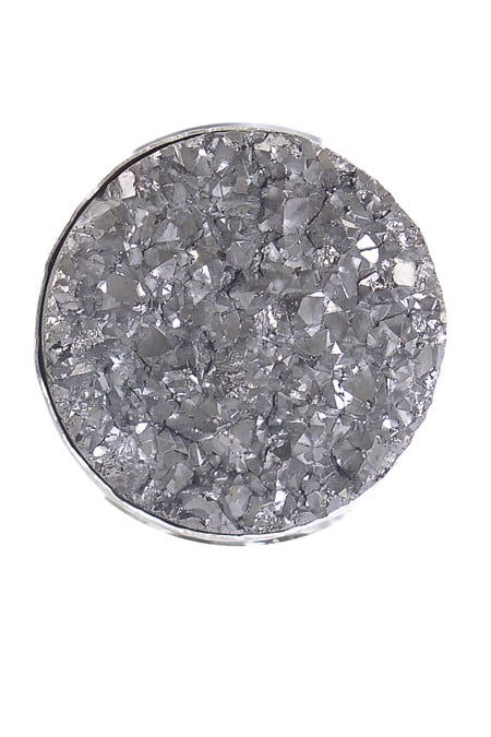 Image of Silver Druzy Round Ring