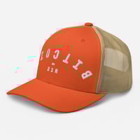Image 5 of Birdflip® orange upside mesh trucker hat