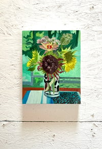 Image 1 of Sunflowers and Panda Glass