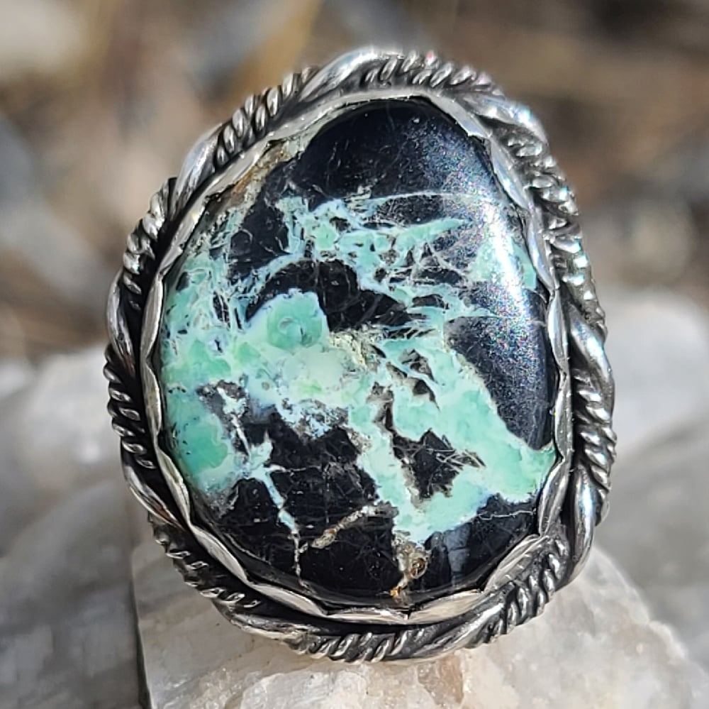 Image of Nevada Variscite Handmade Sterling Silver Ring