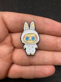 Image 1 of Labubu White Enamel Pin