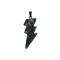 Moss Agate Lightning Bolt Necklace