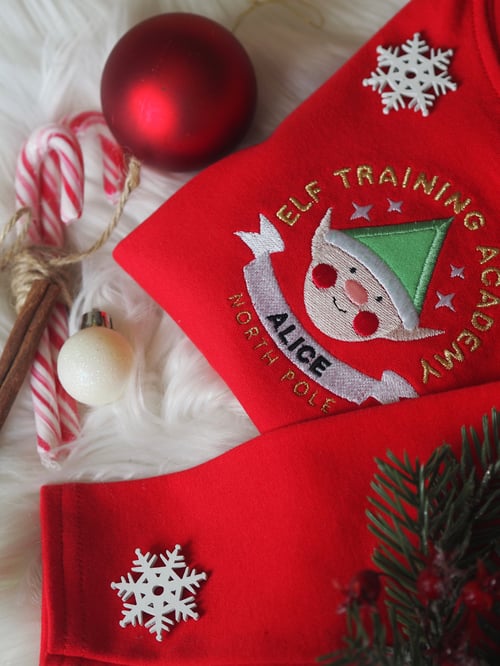 Image of Elf Training Academy - Red Long Sleeve Tee