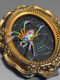 Image 3 of Iridescent Webbed Rainbow Widow in Gold