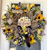 Image 4 of Sunflower welcome wreath 