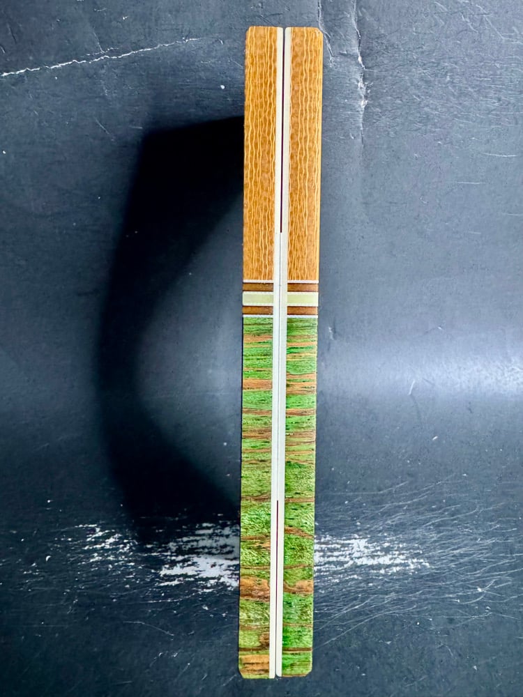 Image of Burlap Micarta & Crosscut Zebrawood GLOW Segmented Knife Scales