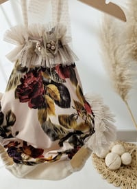Image 2 of Photo prop | Sitter baby bloomers Marella | age 9-12 months | burgundy flowers