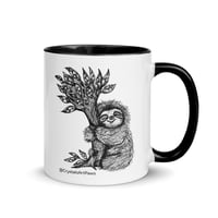 Image 2 of Sloth Brings You a Bouquet Coffee Mug Art by CrystalsArtPaws