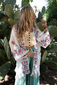 Image 1 of Waikiki Beach Embroidered Kimono