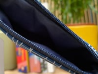 Image 2 of Blue Geometric Mini Pouch // Dog Treat Pouch // Soap Bar Pouch // Coin Purse