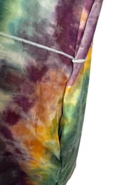 Image 7 of 1XL Drapey 3/4 Sleeve Cardigan With Pockets in Rustic Watercolor Ice Dye