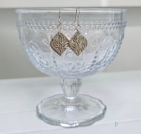 Image 4 of Delen leaf design fine silver stud earrings