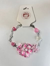 Pink flower bracelet 