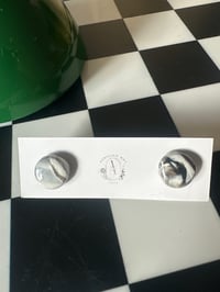 Image 1 of BLACK MARBLE STUDS | POLYMER CLAY EARRINGS