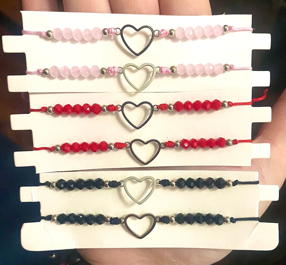 Image of Bestie Heart Charm Bracelets 