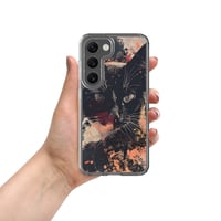 Image 7 of Beautiful Black Cat Splatter Painting Clear Case for Samsung®