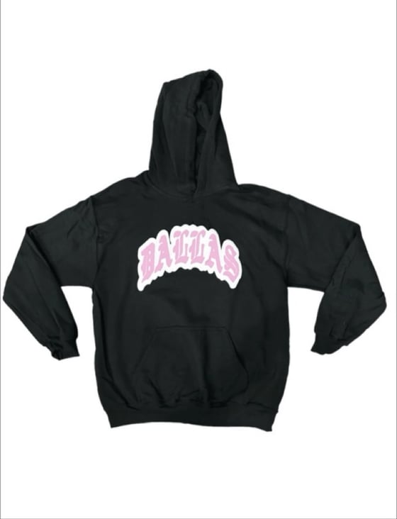 Image of DALLAS VARSITY HOODIE (BLK/PINK)