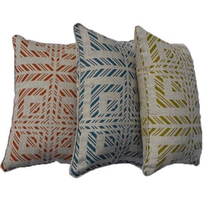Image of Cushion Cover - Squares pattern in Burnt Orange