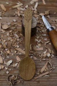 Image 1 of Oak wood eating spoon 