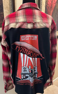 Image 1 of Vintage Red/Cream Flannel Shirt Jacket Led Zeppelin