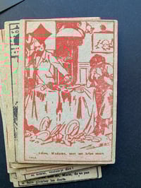 Image 4 of Ancien jeu de cartes humoristiques, au pochoir signées E.Serre, 12 cartes complet! XIXème siècle 