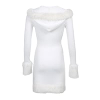Image 6 of Furry Hooded Dress - Casual Women's Outfit with Hooded Design and Comfortable Fit - Womenswear