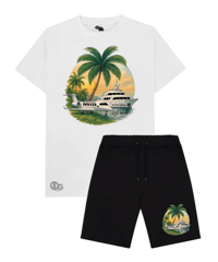 OG Palmé & profits- Short & T shirt set White/Black