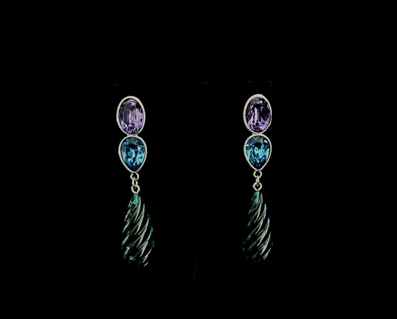 Image of Violet & Blue Pierced Earrings 