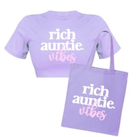 Rich Auntie Vibes Crop T-shirt & Tote Bag 💜