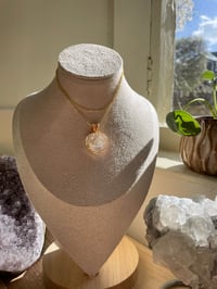 Image 4 of Gold Snowflake Rutile Heart Crystal Necklace