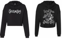 Image 1 of BLACK AND WHITE SUPPORTER WOMANS CROP TOP HOODIE