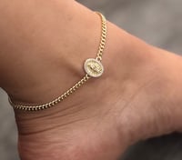 Image 2 of White Gold Plated Heart Anklet for Women - Silver Tone Bridal Gift", Anklet, Gift For Her.