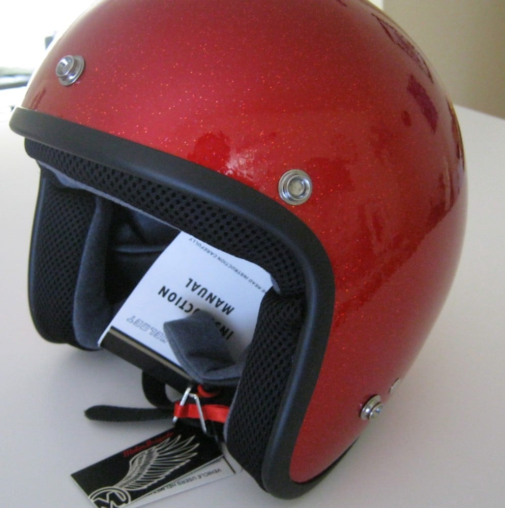 Image of RED FLAKE MOTORBRIGADE DOT HELMET