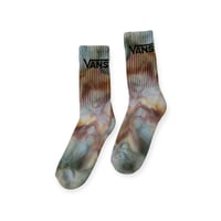 Image 1 of M/L Adult VANS Hand-Dyed Crew Socks in Earthy Muted Ice Dye