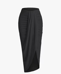 Image 1 of BLACK•Bodycon Draped Skirt👗
