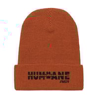 Image 1 of Humane thin orange line Waffle beanie
