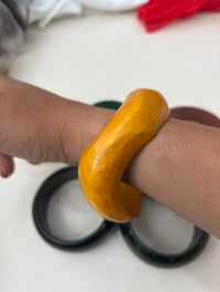 Image 3 of craved wooden bangle 