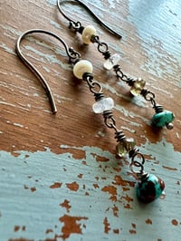 Image 12 of turquoise nugget and iolite dangle earrings