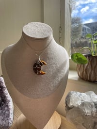 Image 1 of Tigers Eye Silver  Moon Necklace