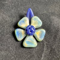 Image 1 of Smokey Blue Flower Pendant