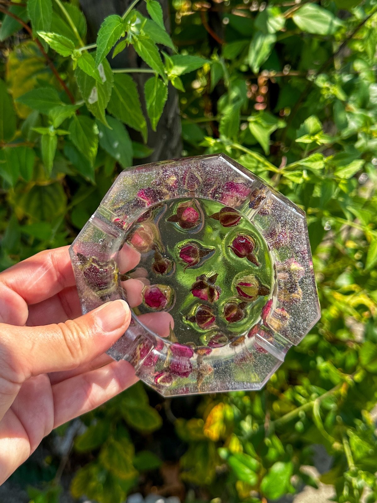 Dried Rose Resin Ashtray 