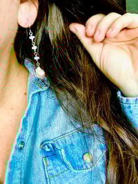 Image 2 of baroque pearl and opal earrings