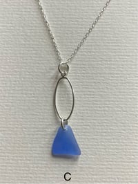 Image 4 of Large Blue Sea Glass Necklace 