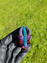 Image 3 of Aqua Orange Plum DragonHead Pendant