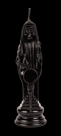 Black Santa Muerte ( Mictecacihuatl) Figure Candle 