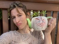 Image 1 of Coppertone Stonecrop in Vintage Grumpy Garlic Pot